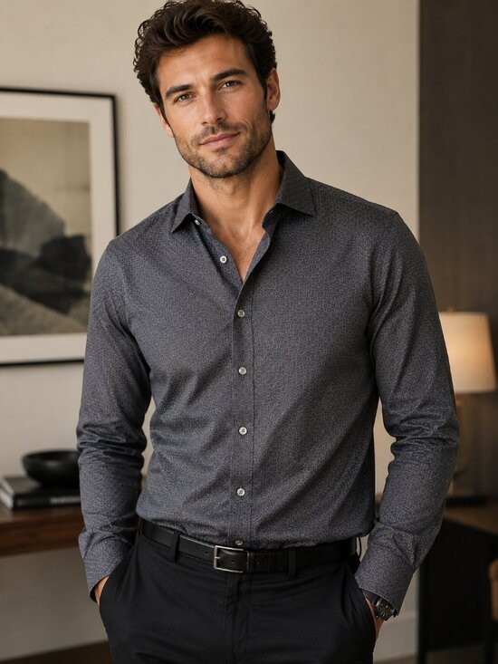 Bugatchi Other - Bugatchi Mens Black on Black Long Sleeve Shirt